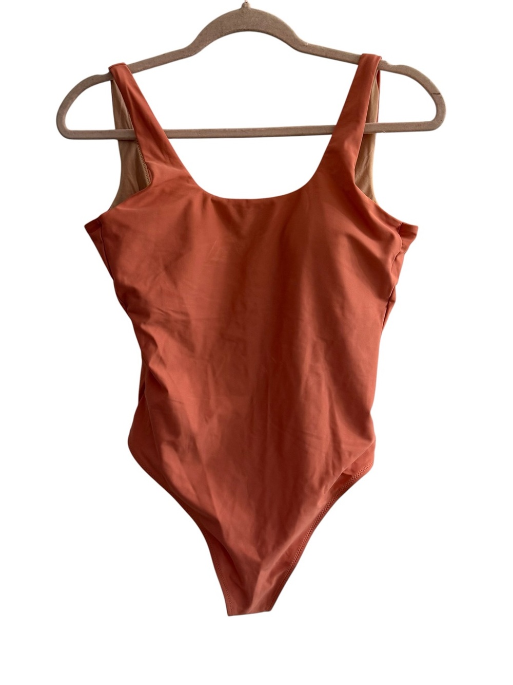 Gymshark Swimsuit Womens M Coral/ Orange Open Back Swim Pool Beach Summer